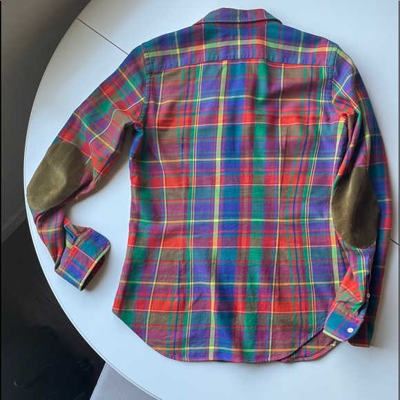 Ralph Lauren plaid shirt with leather elbows - Picture 8 of 8